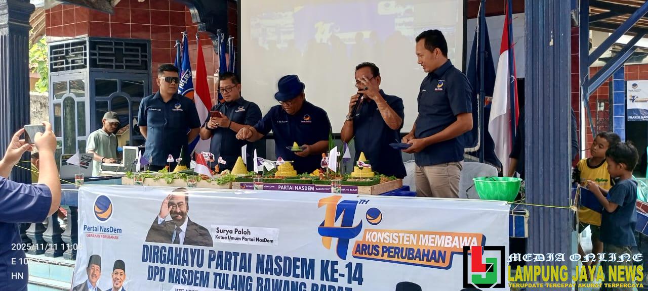 Partai NasDem Tubaba Gelar Rangkaian Kegiatan Sosial dan Pembangunan dalam Rangka HUT Ke-14 Partai NasDem Tubaba Gelar Rangkaian Kegiatan Sosial dan Pembangunan dalam Rangka HUT Ke-14
