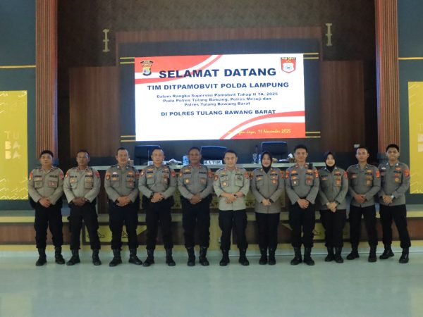 Ditpamobvit Polda Lampung Laksanakan Supervisi Pamobvit tahap II TA. 2025 di Polres Tulang Bawang Barat   