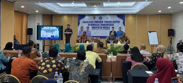 Mewakili Bupati Mesuji Elfianah, Wakil Bupati Mesuji Yugi Wicaksono Buka Sosialisasi Program Produk Ekspor di Kawasan Transmigrasi