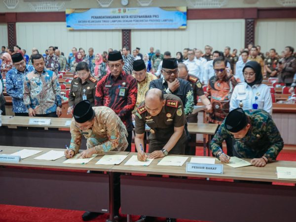 Bupati Lampung Barat Tandatangani MoU Restorative Justice Bersama Pemprov dan Aparat Penegak Hukum